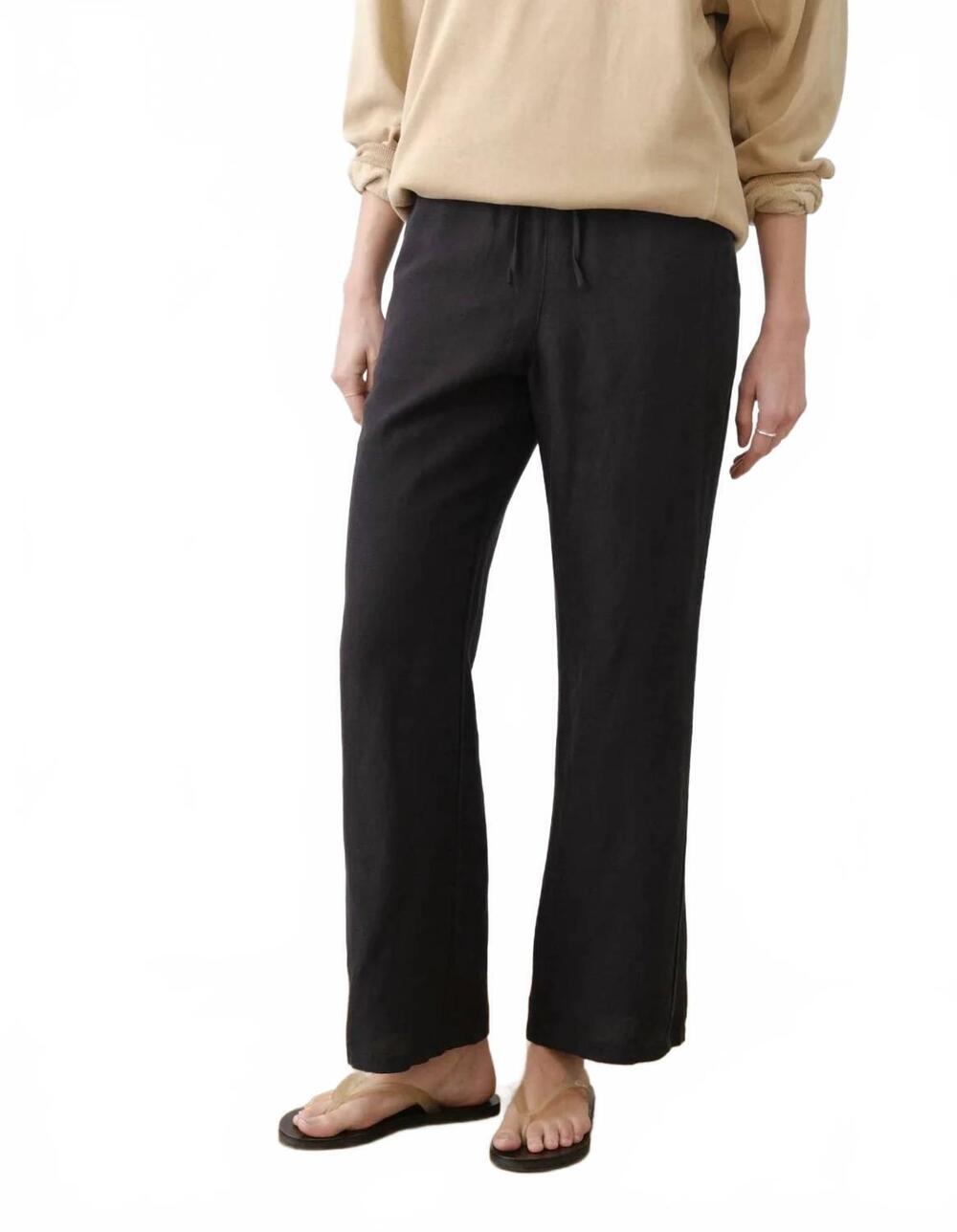 NEW Z SUPPLY marine layer linen drawstring pant in black